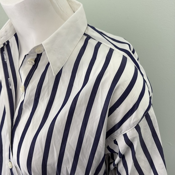 J. Crew x Marie Marot Striped Button Down Shirt Dress size 00 NEW - Picture 5 of 10